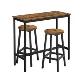 VASAGLE Bartisch-Set mit 2 Barhockern 0 x 0 cm Schwarz