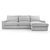 Deine Möbel 24 Wohnlandschaft SISSI MINI 276 cm breit Ecksofa Sofa Wohnzimmer L-Couch Cord Samt, Creme Grau Beige Dunkelgrau Anthrazit Graphit Schwarz 2 Teile, bequemes Sofa grau