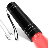 Hottoerak Rotlichtlampe Taschenlampe, 660nm & 850nm Tragbare Infrarotlampe, 1000mAh Aufladbare Rotlicht Torch, Rotlichtlampe Therapie zur Wundheilung und Schmerzlinderung bei Haustieren