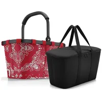 REISENTHEL® Einkaufskorb Set aus carrybag und coolerbag, Einkaufskorb Isotasche Picknick Thermotasche rot