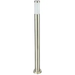 Stehlampe, Edelstahl, opal, silber, IP44