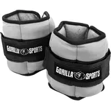 GORILLA SPORTS® Gewichtsmanschetten - 2er Set, Verstellbar, 0,45kg - 2,25 kg je Gelenk, Neopren, Farbwahl - Handgelenk Laufgewichte, Ankle Weights, Gewichte für Beine und Arme, Fußgewichte (Grau)