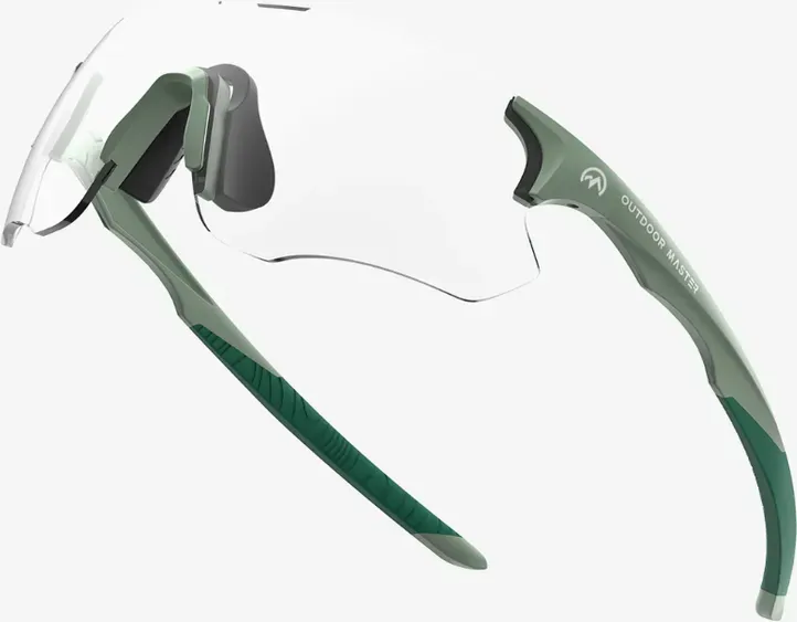 OutdoorMaster HawkSharp HD photochrome Fahrrad-Sport-Sonnenbrille grün