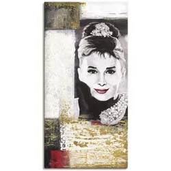 Artland Leinwandbild »Hollywood Legenden VI - Audrey Hepburn«, Porträts, (1 St.), auf Keilrahmen gespannt Artland Farbe Bild(er): gelb