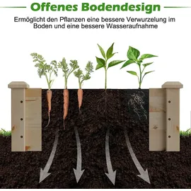 Costway Hochbeet 240 x 60 x 25 cm Braun