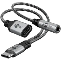 goobay Adapter USB-CTM auf USB-CTM und Klinke, 3,5 mm AUX