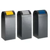 VAR Wertstoffsammelgerät WSG 55 R Korpus antik-silber Einwurfklappe enzianblau 60 l