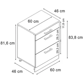 Vicco Kommode Rion 60 x 81,6 cm Anthrazit