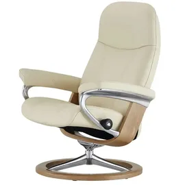 Stressless Relaxsessel Leder 91 x 102 x 79 cm creme mit Hocker