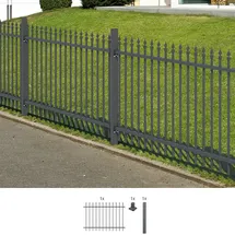 GAH Alberts Anbauset Chaussee 120 x 200 cm grau zum Aufschrauben
