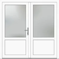 Kunststoff Nebeneingangstür nach Maß "CELINE-M" 70 mm symmetrisch Weiß RAL 9016 beidseitig innen öffnend DIN rechts