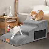 Zvonema Hundetreppe, Hundetreppe für Kleine Hunde, Abnehmbar Hunderampe, Wasserdicht Hunde Treppe, Waschbar Tragbar Haustiertreppe für Sofa Bett, Katzentreppe aus Schwamm, Senden 1 Fusselrollen