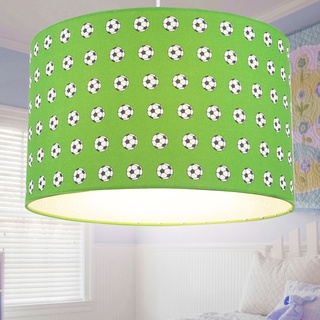 ETC Shop Hänge Decken Leuchte Pendel Strahler Fußball grün weiß Lampe Spiel Kinder Zimmer im Set inkl. LED Leuchtmittel