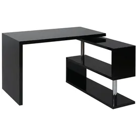 MCW Design Eckschreibtisch MCW-A68, Bürotisch Schreibtisch, hochglanz drehbar 120x60cm ~ schwarz