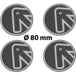 4 x Ø 80 mm Polymere Aufkleber / Pfeil / Nabenkappen, Felgendeckel