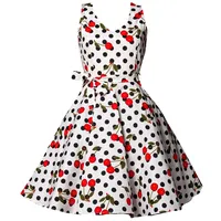 Belsira - Rockabilly Kleid knielang - Swing-Kirschenkleid - S bis 4XL - für Damen - Größe 4XL - schwarz/weiß - 4XL
