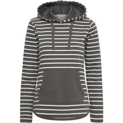 Kapuzenpullover OXMO "Hoodie OXCarina", Damen, Gr. S, grau (pewter mix), Obermaterial: 65% Polyester PES. 35% Baumwolle CO., Sweatshirts Kapuzenpullover