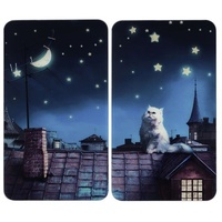 Maximex Abdeckplatten Universal »Moon Cat«, (Set, 2 tlg.), für alle Herdarten, 52x30 cm, schwarz
