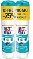 INSECT ECRAN -FAMILLES - Anti-moustiques Spray répulsif peau Protection contre les piqûres de moustiques Familles 100 ml Lot 2 -25% 200