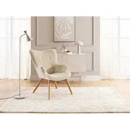 S-Style Lounge-Sessel Lenari Cordstoff 71 x 96 x 86 cm Beige