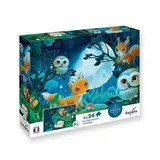 Brainbox Puzzle Tiere in der Nacht 2x24 Teile Puzzle, 24 Puzzleteile