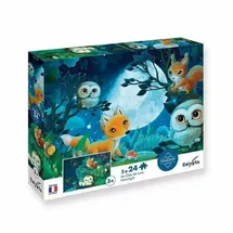 Brainbox Puzzle Tiere in der Nacht 2x24 Teile Puzzle, 24 Puzzleteile