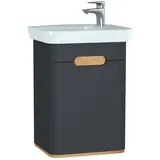 Vitra Sento Set 50 cm, Anthrazit Matt, Dekor, mit Handwaschbecken, Türanschlag rechts