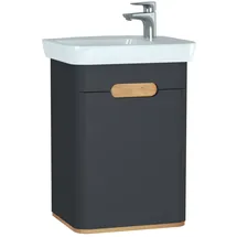 Vitra Sento Set 50 cm, Anthrazit Matt, Dekor, mit Handwaschbecken, Türanschlag rechts
