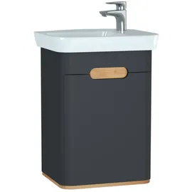Vitra Sento Set 50 cm, Anthrazit Matt, Dekor, mit Handwaschbecken, Türanschlag rechts