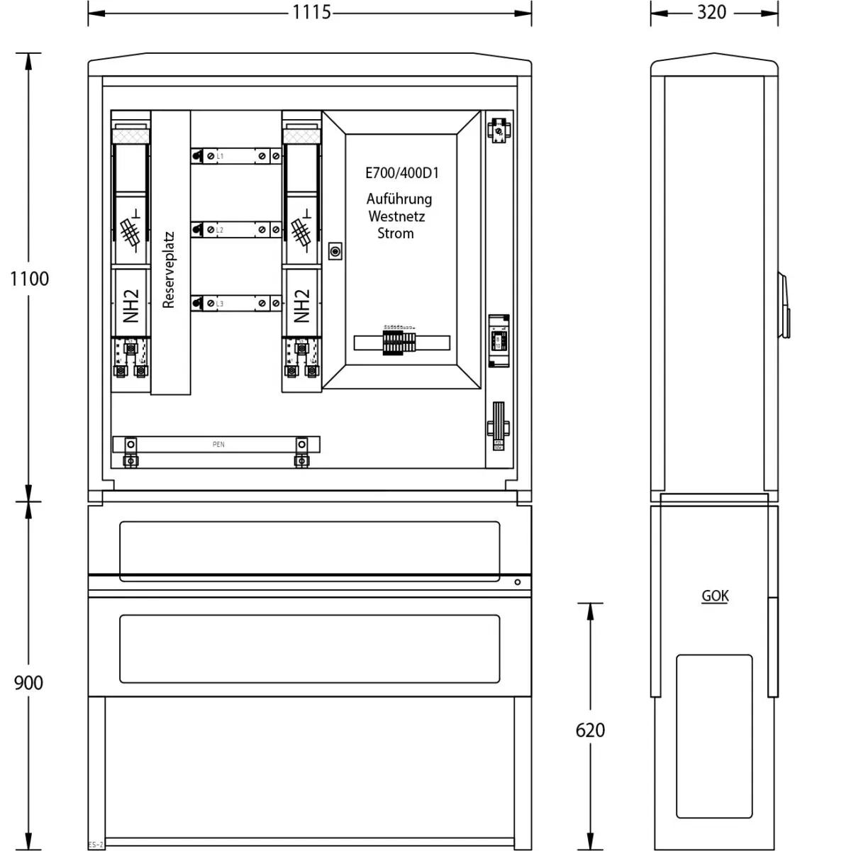 uesa Wandlermessung WMZWS400A700/400D1 W