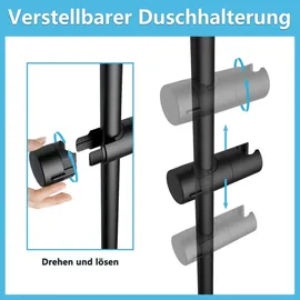 dylin gmbh Duschsystem ohne Armatur Rund D30 cm Matt Schwarz