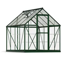 CANOPIA Hybrid Alu grün Polycarbonat 0,7 mm/Dach HKP 4 mm 4,5 m2 inkl. Stahlfundament