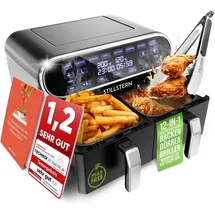 STILLSTERN Dual Heißluftfritteuse 8L schwarz