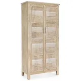 Bizzotto Buffet Mayra aus Mangoholz, 88 cm Natur Magnetverschluss der Türen beige