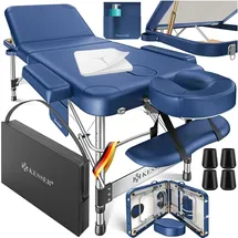 Kesser KESSER® Massageliege klappbar & höhenverstellbar 3 Zonen Massagebett Massagetisch Kosmetikliege Therapieliege Aluminium + 10x Gesichtsauflage mit Kopfstütze Armlehnen & Tasche