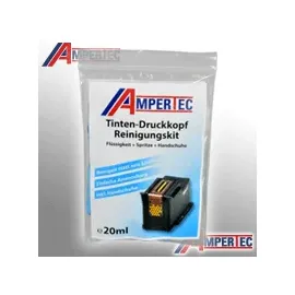 Ampertec Druckkopfreinigungskit inkl. 20 ml Flüssigkeit, Spritze und Handschuhe