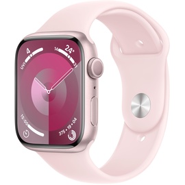 Apple Watch Series 9 GPS 45 mm Aluminiumgehäuse rosé, Sportarmband hellrosa M/L