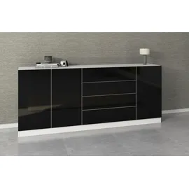 borchardt Möbel Vaasa 190 x 79 x 35 cm Schwarz/Weiß