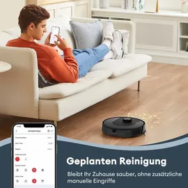 Ultenic Staubsaugerroboter mit Wischfunktion,150min Laufzeit,420W/5000pa,automatisches Aufladen,Sprachsteuerun ,LiDAR Lasernavigation,55db - Schwarz