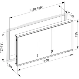 Keuco Royal Lumos Spiegelschrank, 3 Türen, 14336172301,