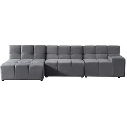Home Deluxe GmbH HOME DELUXE Modulares Sofa ORLENA - XL - Links Anthrazit |Ecksofa, Samtstoff,  Samtsofa, Modulsofa