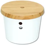 KESPER Vorratsdose mit Deckel aus Bambus, 32622, Maße: Ø 21 x 15,5 cm, weiß