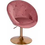 Wohnling Cocktailsessel WL6.300 Samt 67 x 100 x 62 cm Rosa mit Kissen