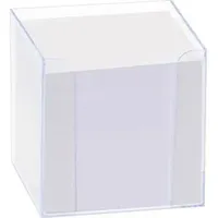 Folia Zettelbox LUXBOX transparent inkl. 800 Notizzettel weiß