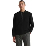 Marc O'Polo Strickjacke MARC O'POLO, Herren, Gr. L, schwarz, Obermaterial: 88% Schurwolle, 12% Polyamid, normal, Rippbündchen, Strickjacken Strickjacke, Overshirt-Strickjacke regular fit in kompakter Boiled Wool Optik