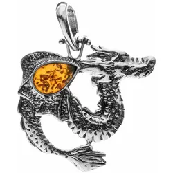 Ketten-Anhänger OSTSEE-SCHMUCK "Ostsee-Schmuck Anhänger Drache Anhänger Drache", weiß, Schmuckanhänger, Damen, 36 x 29mm, Silber 925 (Sterlingsilber), 4.3 g