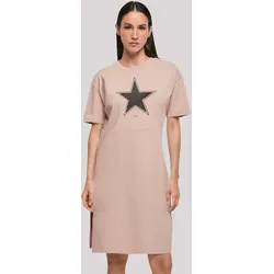 Shirtkleid F4NT4STIC "Stern Basic", Damen, Gr. 5XL, rosa (duskrose), Obermaterial: 100% Baumwolle, casual, oversize, Rundhals, Kurzarm ohne Bündchen, Kleider, Print