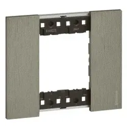 Legrand KA4802ZG LivingNow Abdeckrahmen 2-modulig in der Farbausführung Steel 1
