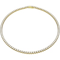 Swarovski Matrix Tennis Halskette, Rundschliff, Weiß, Goldlegierungsschicht