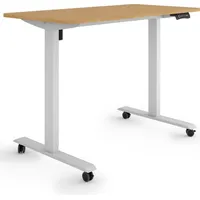 ESmart Germany ETX-121GBA 120x60cm Bambus Dekor Ergonomischer Steh-Sitz-Schreibtisch auf